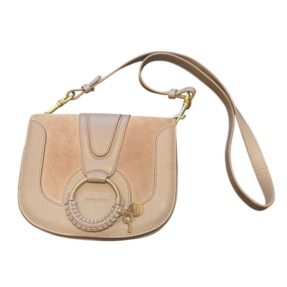 See by Chloe Taupe Leather Suede Hana Bag